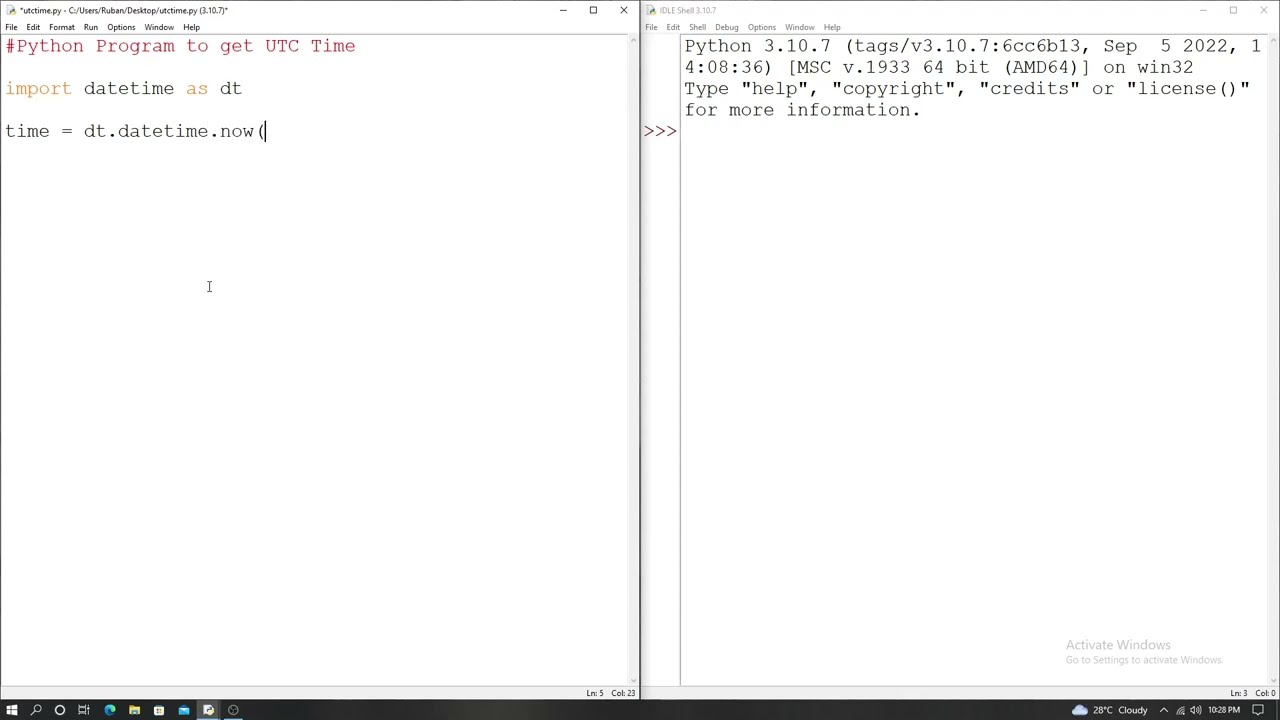 Python Program to get current date and time in UTC Format