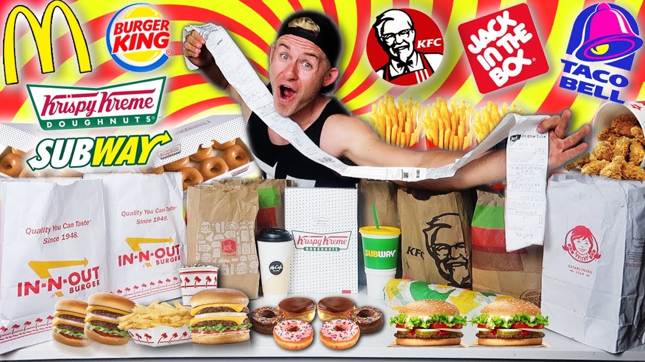 LETTING 15 PEOPLE IN FRONT OF ME DECIDE WHAT I EAT! (FAST FOOD CHALLENGE)
