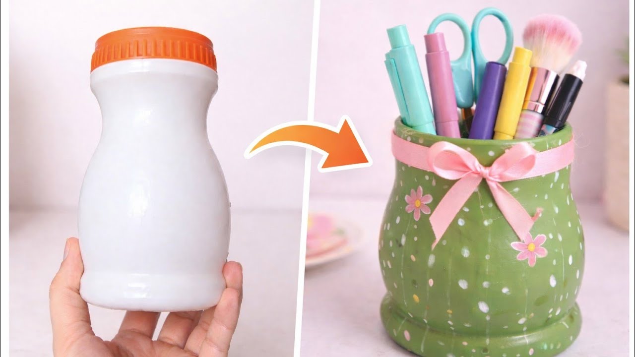Best Out of Waste Plastic Jar Pen Stand | DIY Craft