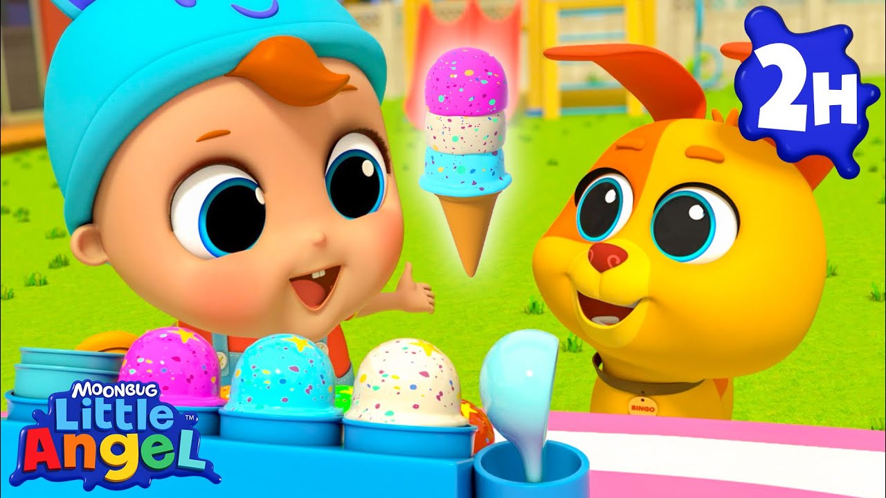 What's Bingo's Favorite Ice Cream? 🍦 Little Angel Nursery Rhymes & Kids Songs | Bingo and Baby John