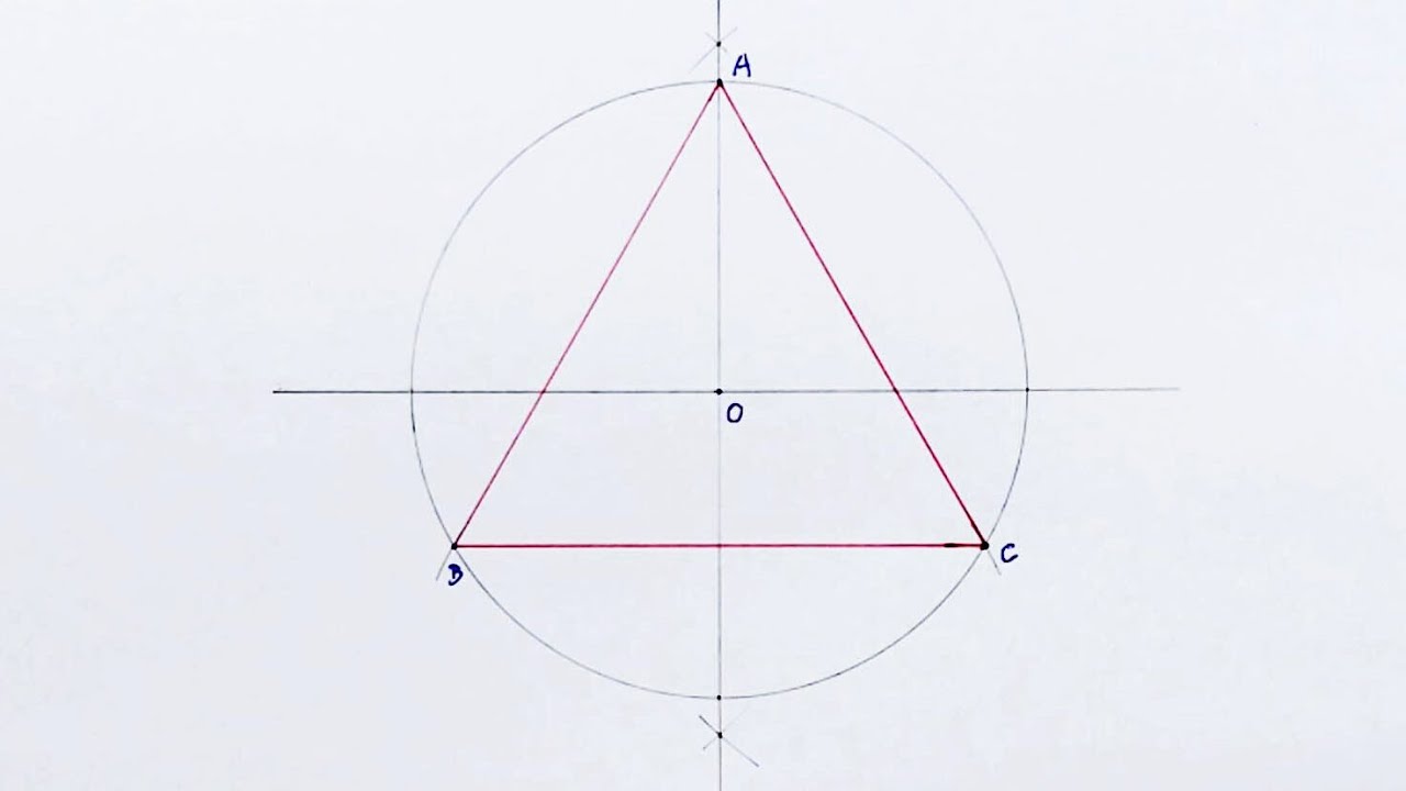 Construct an equilateral triangle inscribed a given circle