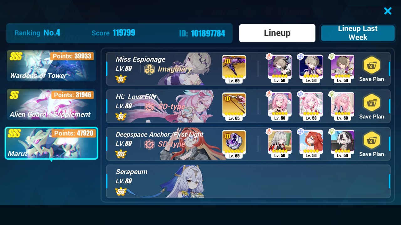 Memorial Arena EX: 31946-Alien Guard | 39933-WoT | 47920-Marut [Honkai Impact 3rd]