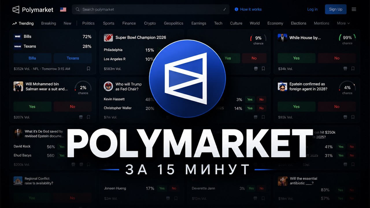Polymarket с нуля: как устроен рынок прогнозов и как на нем торговать | Гайд по Polymarket 2026