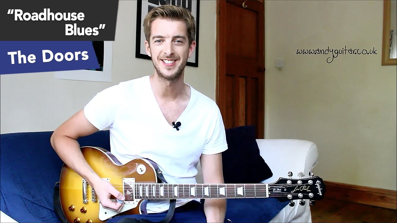 The Doors - 'Roadhouse Blues' Guitar Tutorial - Minor Pentatonic Song Lesson