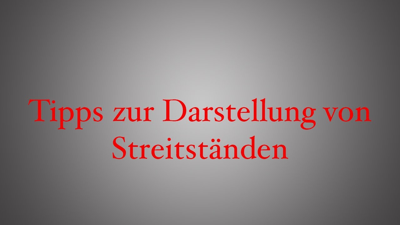 Tipps zur Darstellung von Streitständen in Klausuren und Hausarbeiten (Jura Lernvideo)