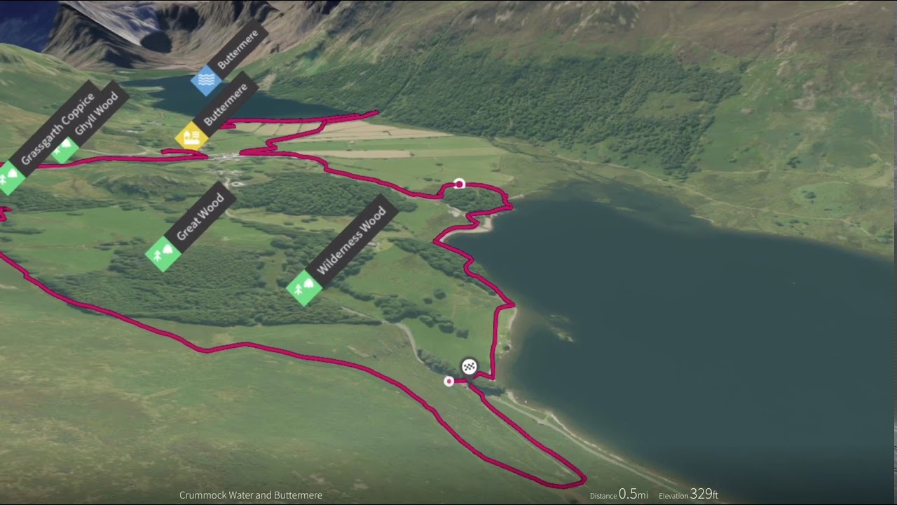 Crummock Water and Buttermere (Western Lake District) - 3D fly-through