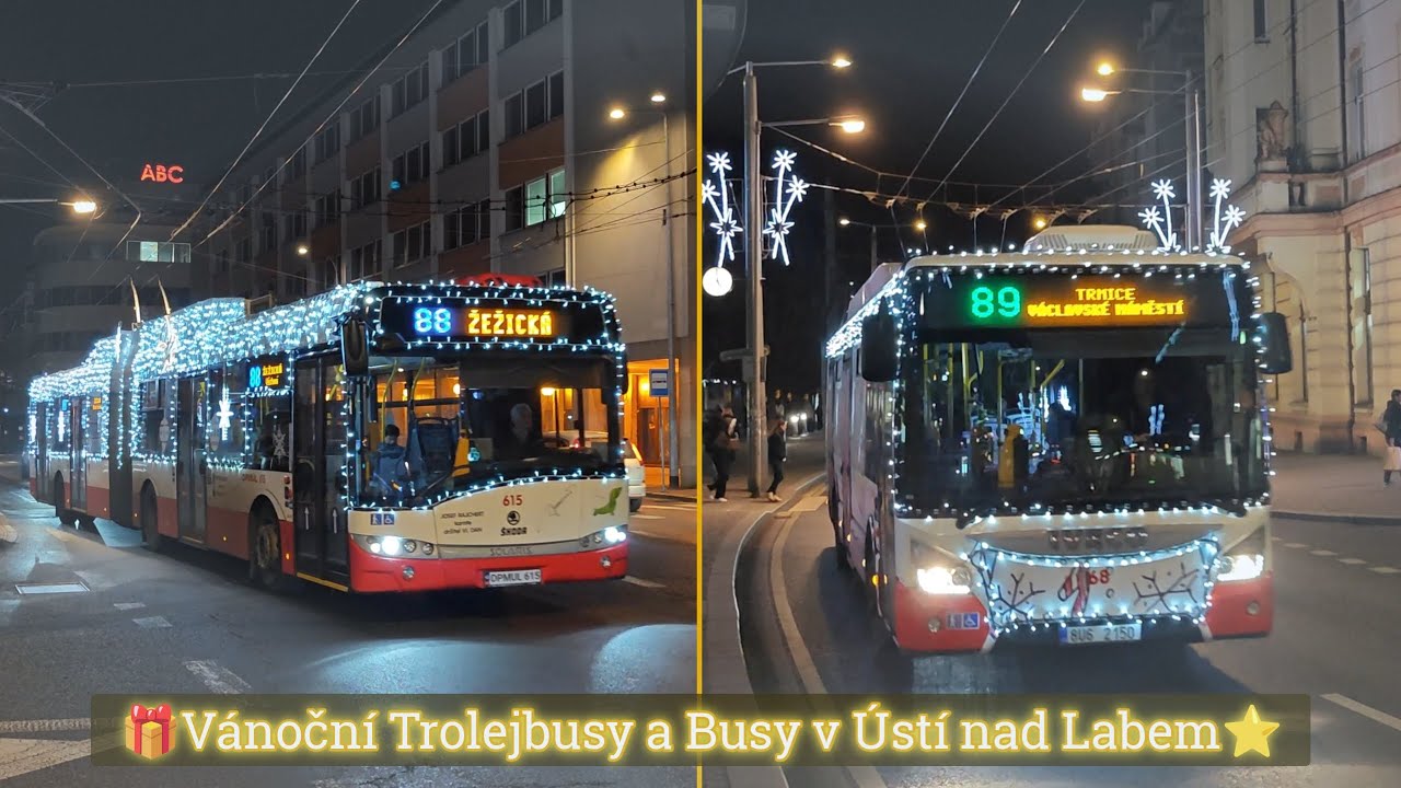 Vánoční Trolejbusy a Busy v Ústí nad Labem - Vánoční Speciál 2025 (🕯️4) 🎀