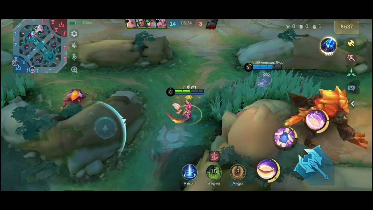 NANA,DYRROTH,GUSION,KAGURA,BALMOND VS COMPUTER KITA MENANG 