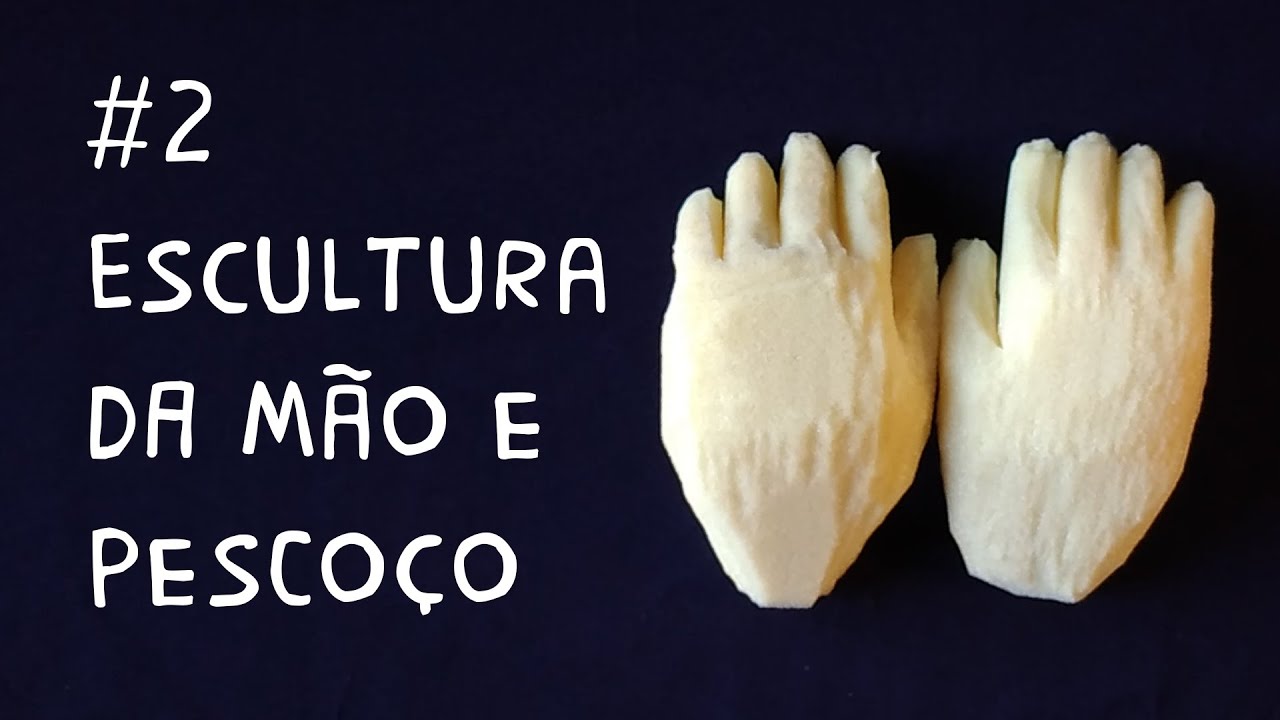 Criação de um boneco de espuma - #2 Escultura das mãos e pescoço