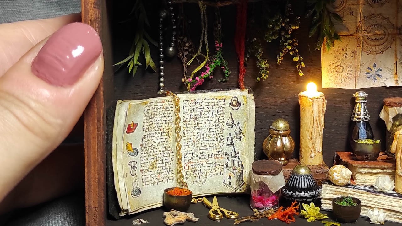 Making of Witch's Desk 🧙🏻‍♀️🌺 | DIY MINIATURE DIORAMA SET