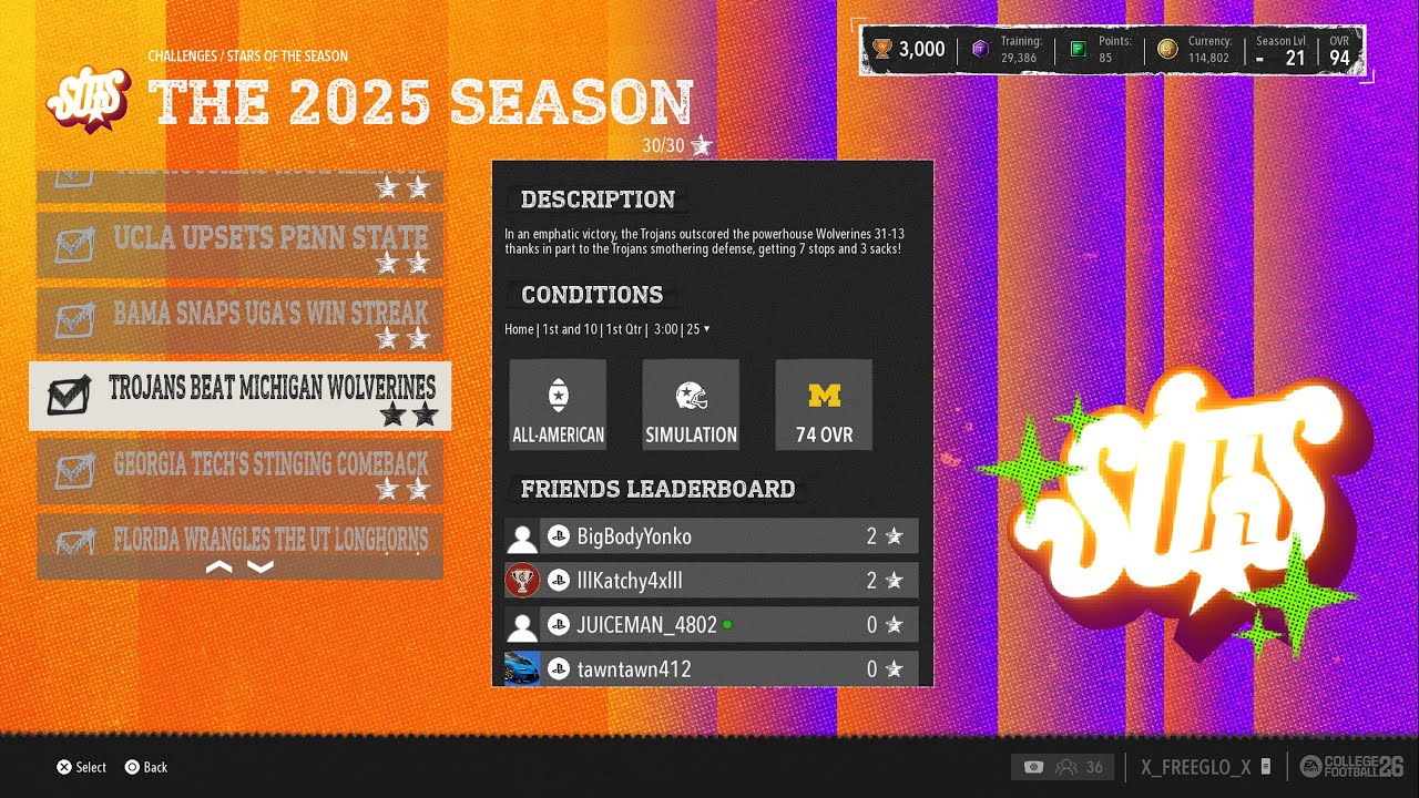 EA Sports College Football 26 Ultimate Team - Stars Of The Season 