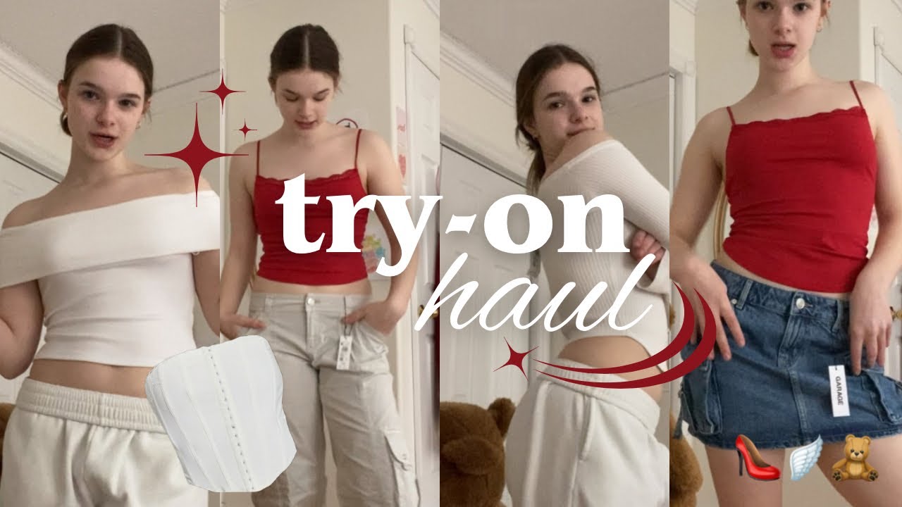 winter-spring TRY-ON haul 𝜗𝜚 red, white, off the shoulder, skirts & more!