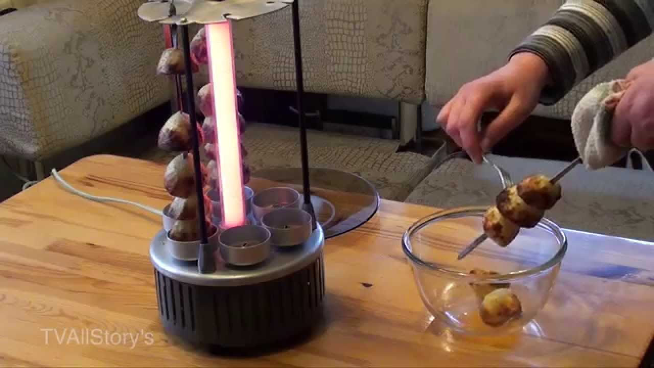 Картошка на шашлычнице и мясо на цыплятнице