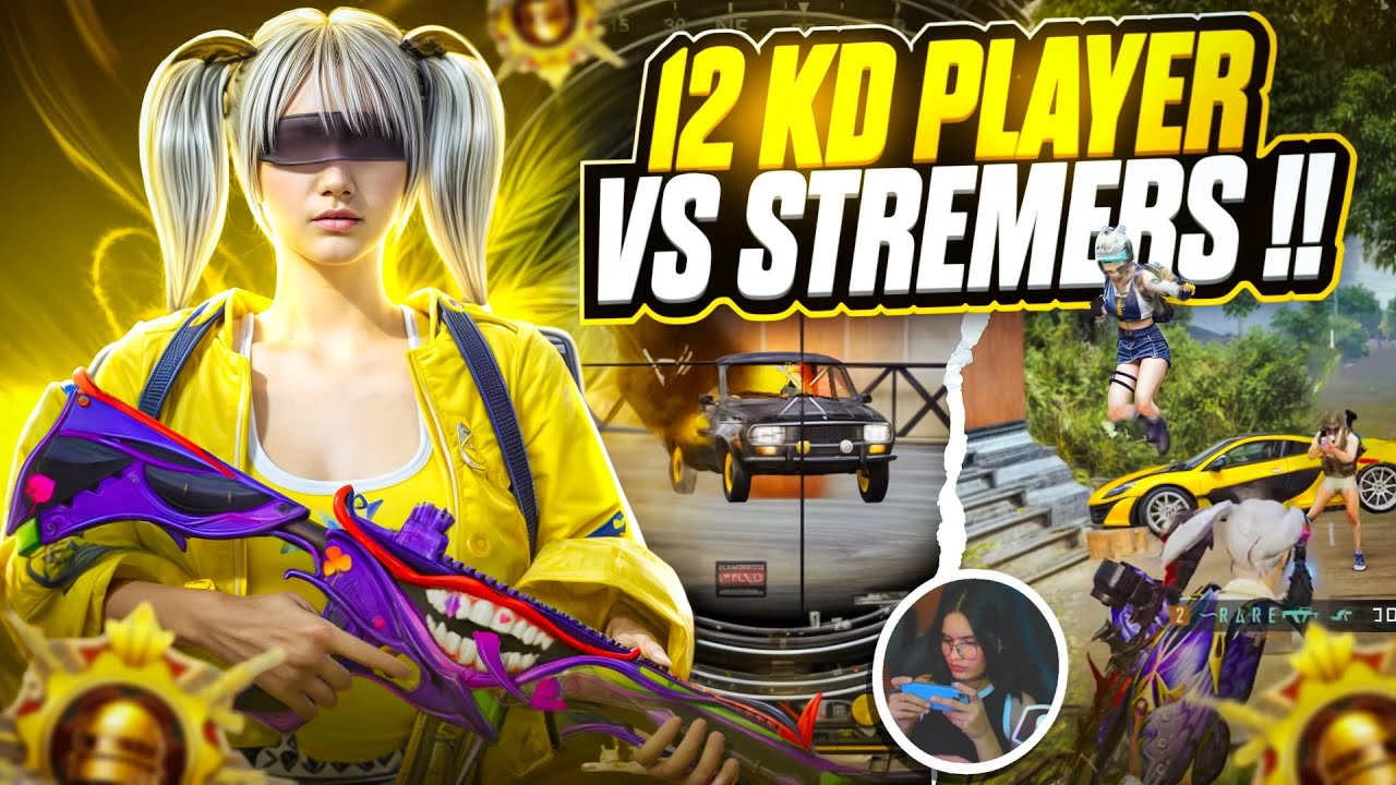 12KD Player vs Streamers💀 | intense 1v4 clutches with voiceover🔥 | Fastest 4 finger player🔥 | BGMI🔱