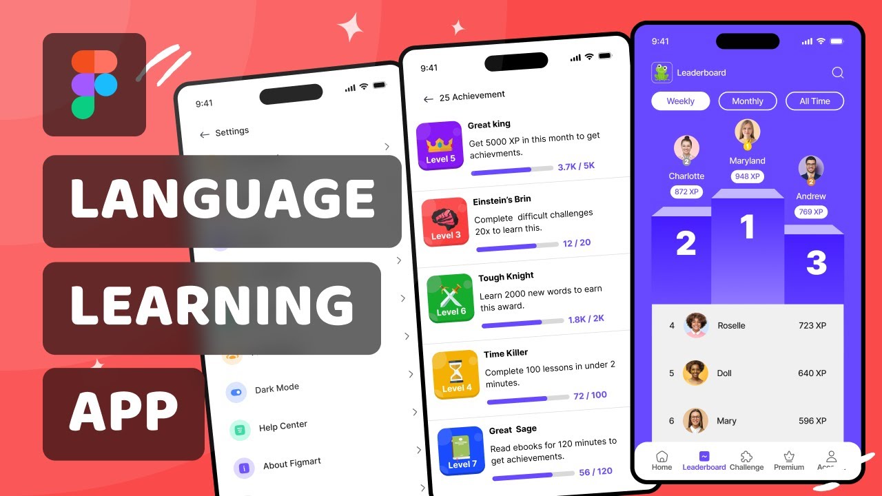 Language Learning App | Tutorial: Design a User-Friendly Language Learning App in Figma | UI/UX