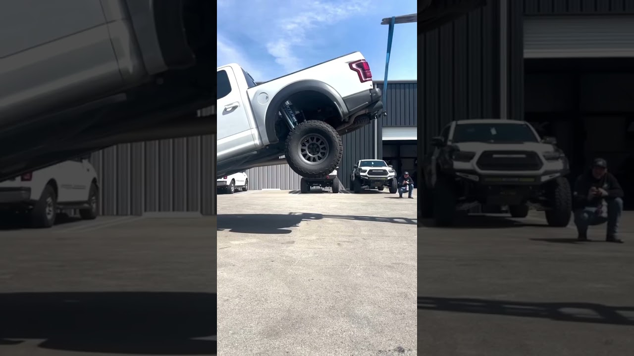 Ford Raptor F150 fox suspension shocks drop test #suspension #2023 #vairalvideo #automobile #ford