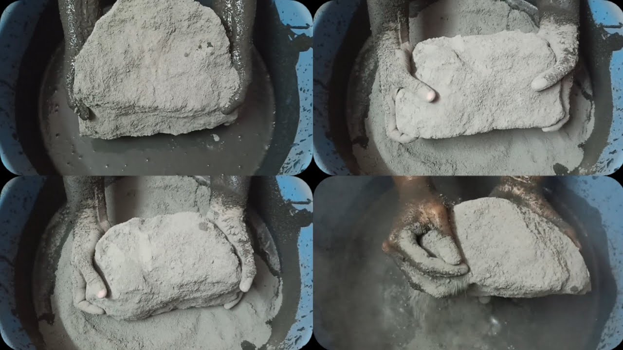 Soft Dusty🌪️Pure🖤Ashes Big Chunks Crumbling in 💦 & Paste Mixing/Playing ASMR #949