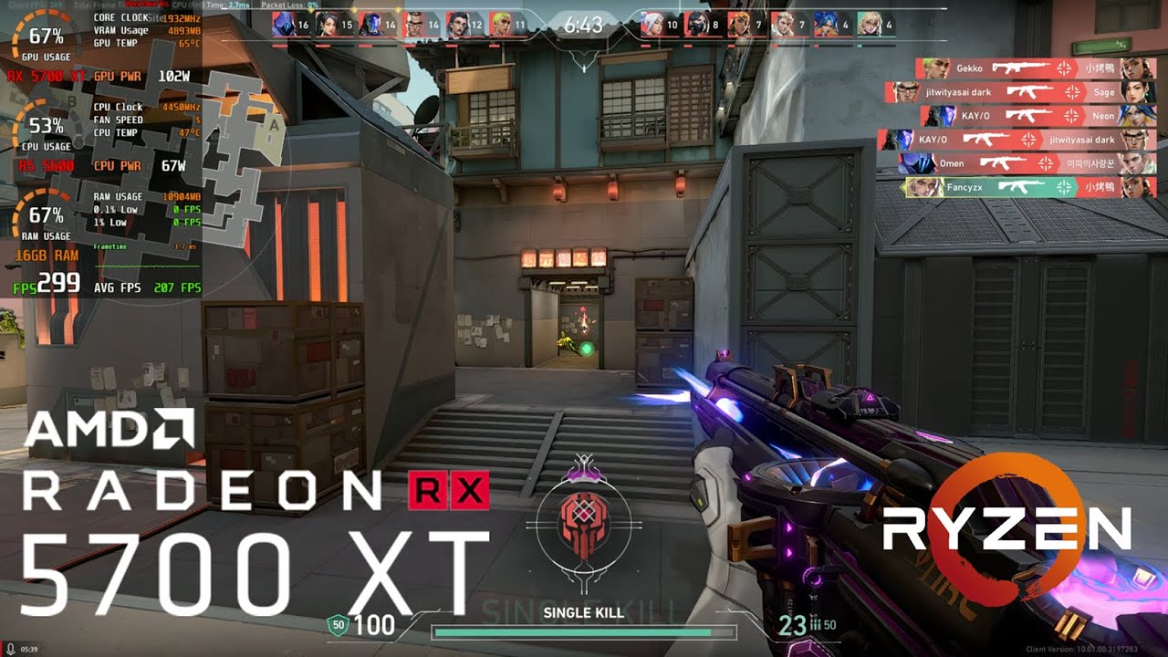 VALORANT ON RX 5700 XT + RYZEN 5 5600