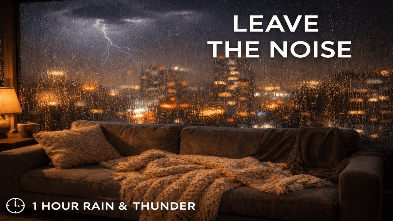 Cozy City Apartment Rain Ambience | Heavy Rain on Window at Night for Sleep & Study