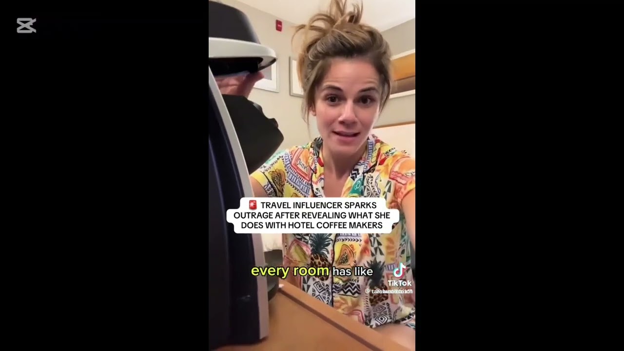 American influencer trends worldwide for washing underwear in a hotel coffee machine 