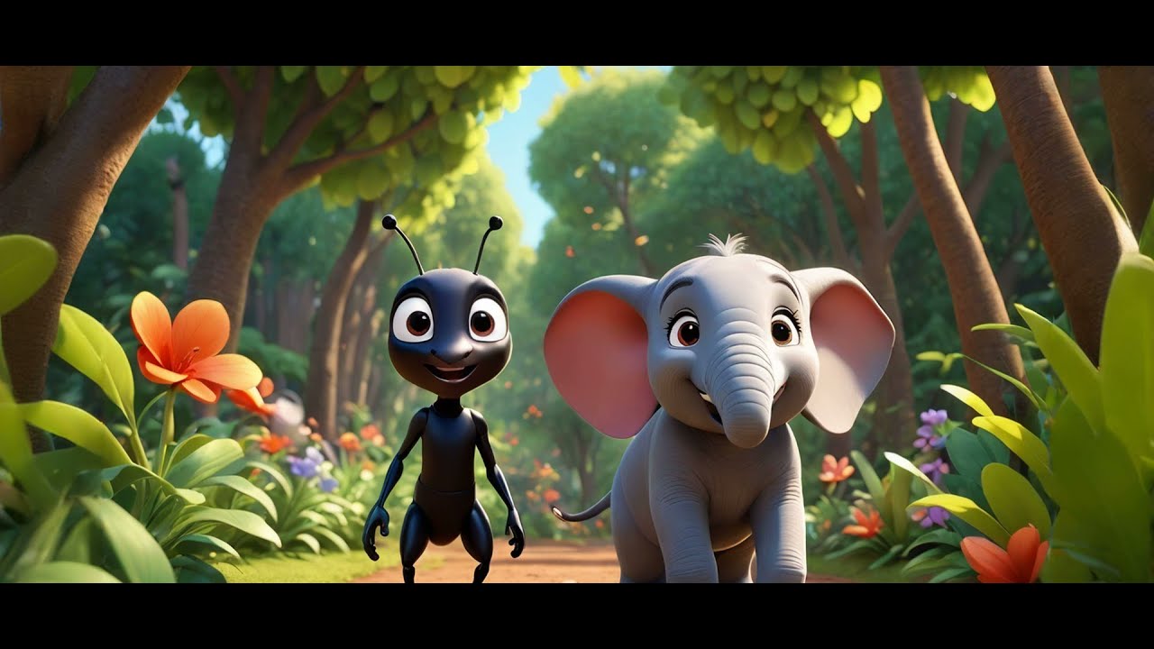 Story Tiny (Ant) and Ella's (Elephant) Jungle Race|Kids Story Garden|