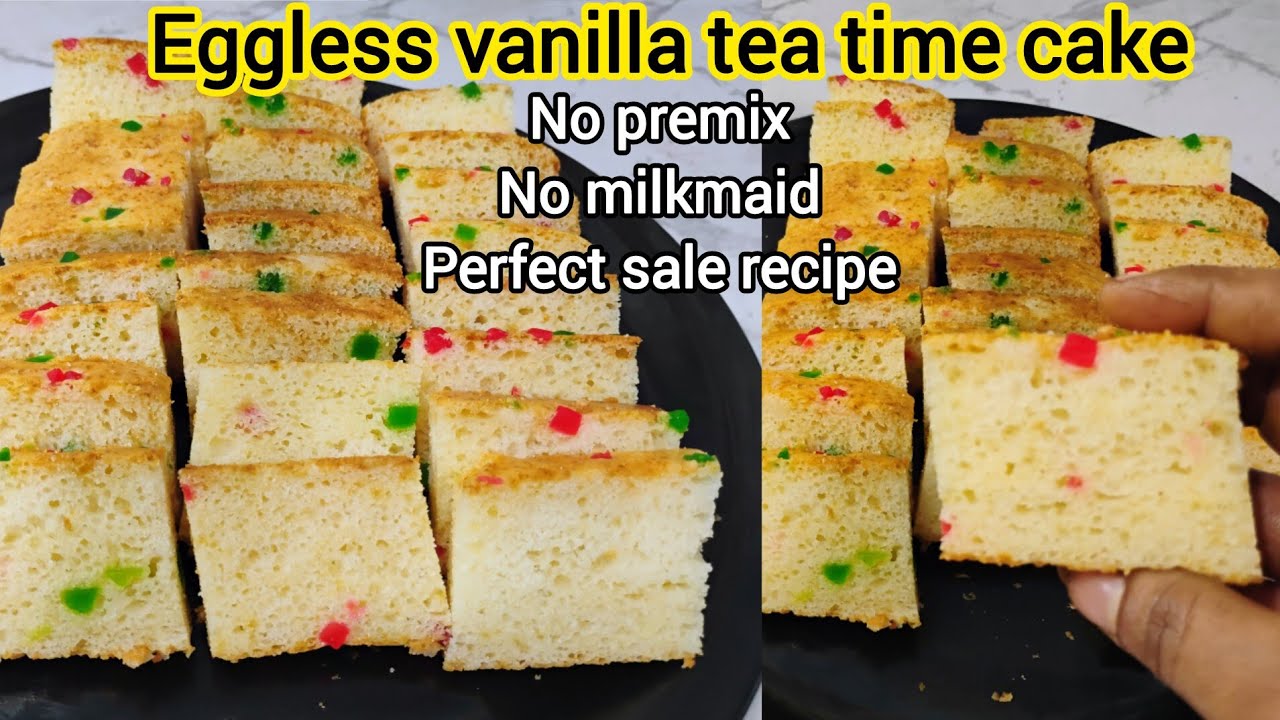 Eggless vanilla tea time cake 🎂 recipe in telugu | No premix ,No milkmaid| best eggless vanilla cake