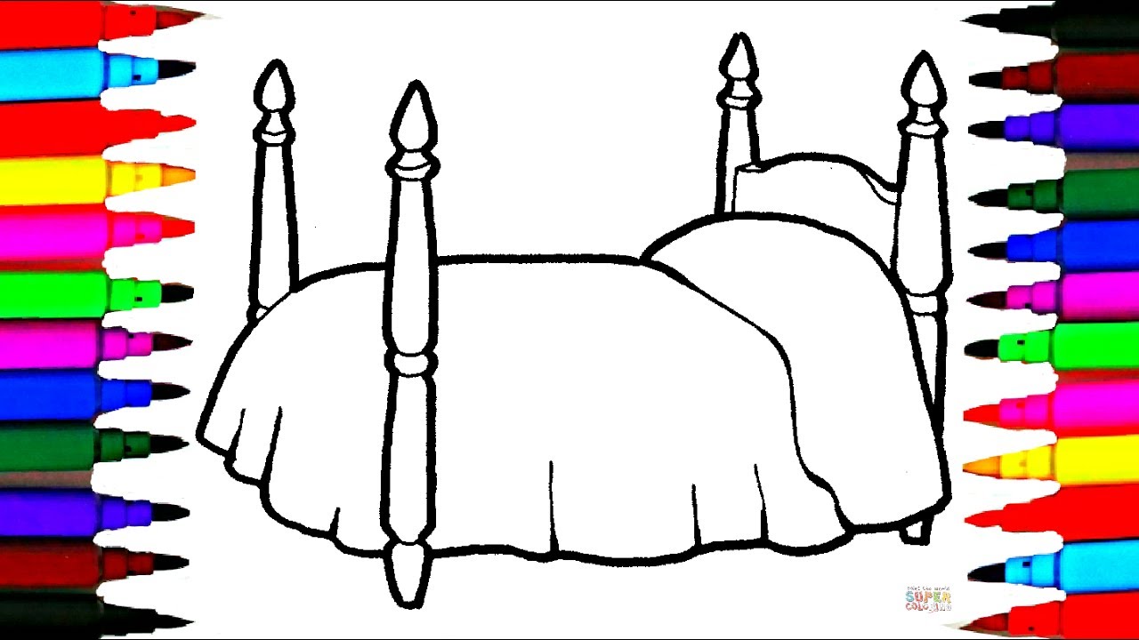 Learn Rainbow Colors l Girls Bed Coloring Pages l Art for Kids