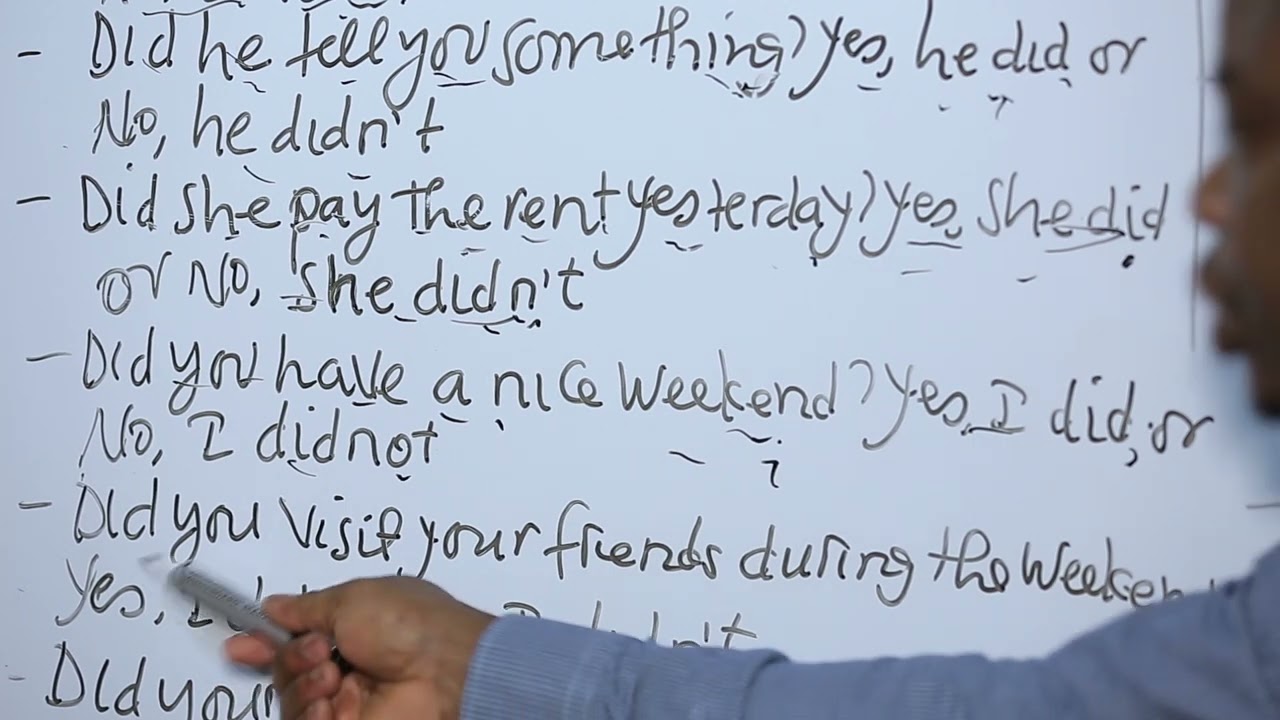 ASKING QUESTIONS WITH DID As THE PAST TENSE OF DO