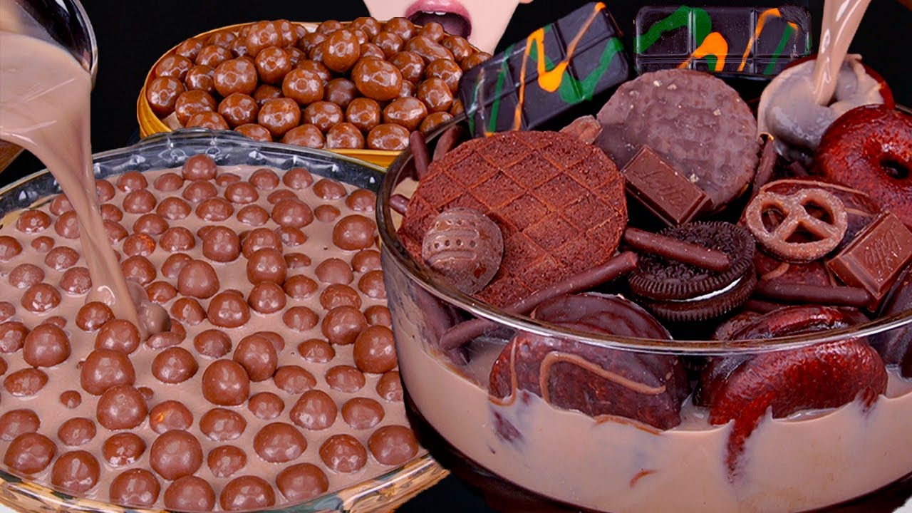 ASMR MALTESERS DUBAI CHOCOLATE ICE CREAM NUTELLA DESSERT MUKBANG두바이 초콜릿 먹방ドバイチョコレート 咀嚼音EATING SOUNDS