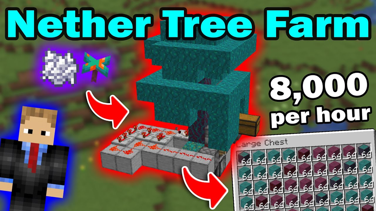 ЛЕГКАЯ ферма Нижнего леса (искажённые и багровые стебли) — Minecraft Java
