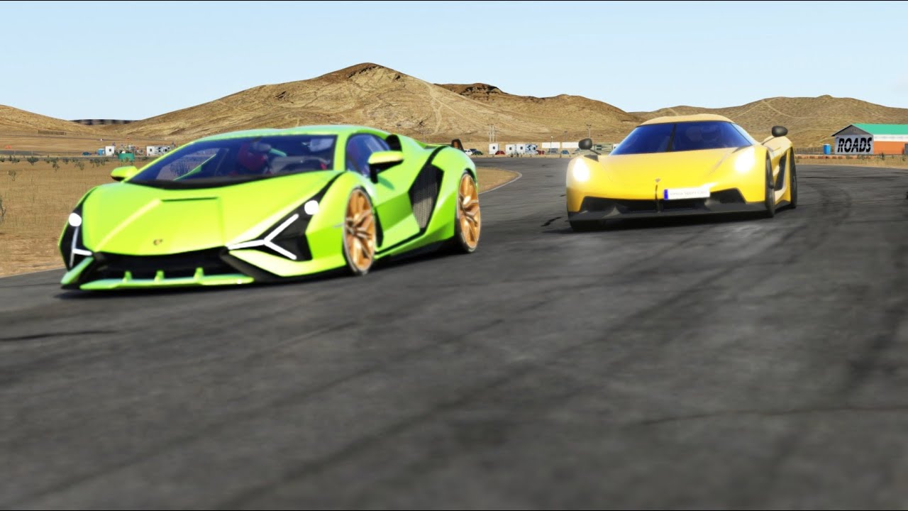Koenigsegg Jesko Absolut vs Lamborghini Sian at California Raceway
