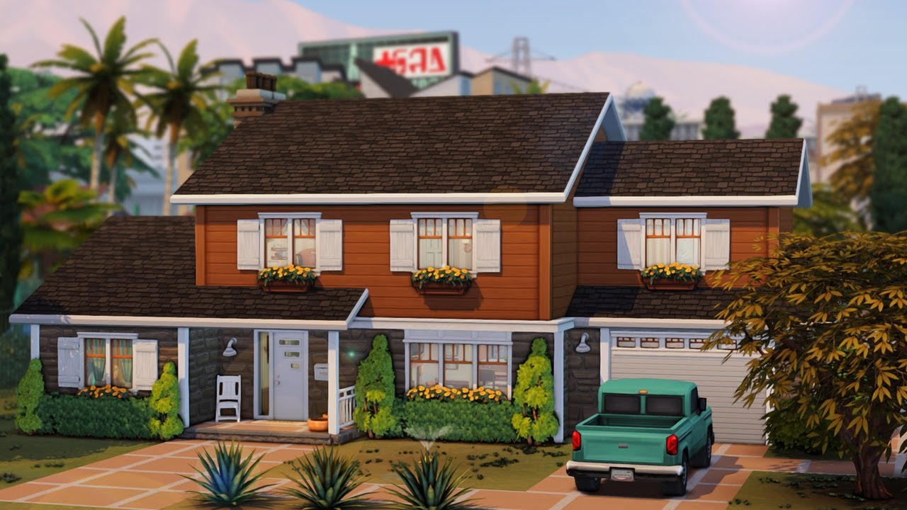 Retro Family Home ✌🏼🏡...(Sims 4 Speed Build)