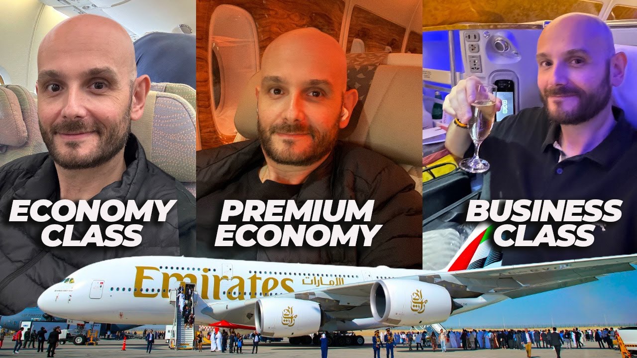 ECONOMY vs PREMIUM ECONOMY vs BUSINESS CLASS con EMIRATES tra TOKYO e ROMA.