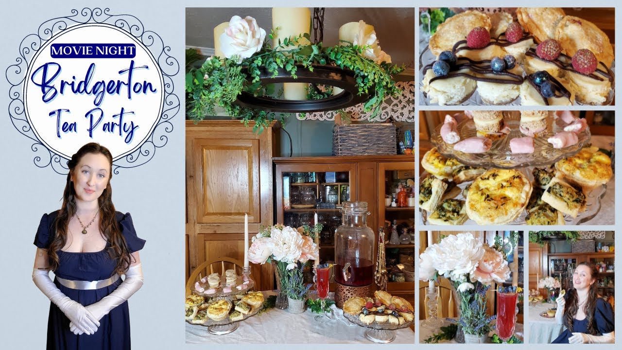 Bridgerton Tea Party | Movie Night Ideas | 7 Recipes #bridgerton | Party Ideas | Romantic Tablescape