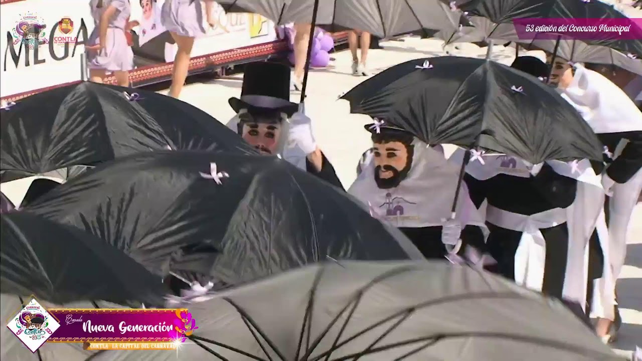 Carnaval Contla 2025 🎩 en este momento tenemos a la Camada “Nueva Generación”. 🎩☂️