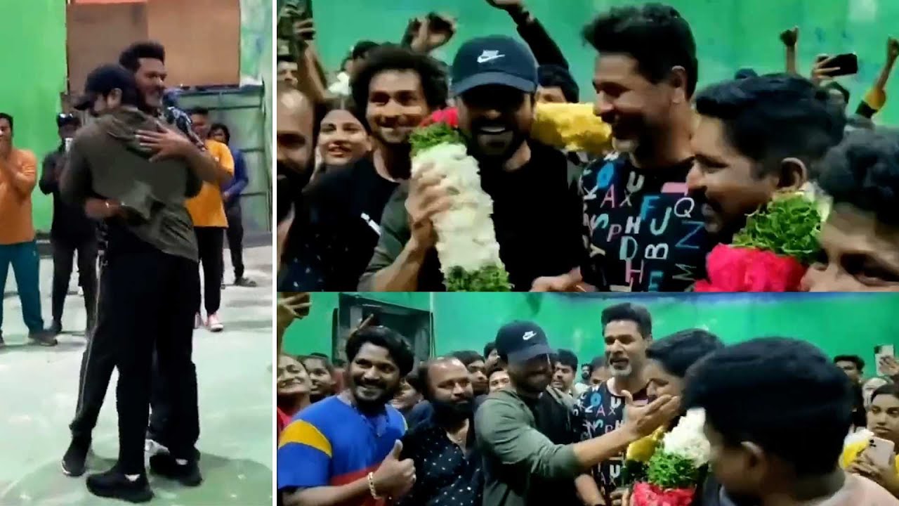 Prabhu Deva Congratulates Ram Charan In Grand Scale @ #RC15 Sets | RRR Won Oscar Award