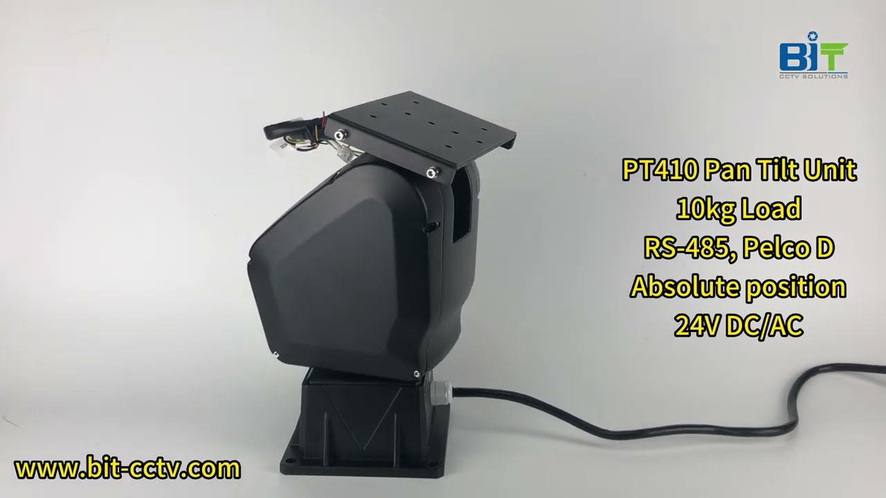 PT410 pan tilt unit/positioner, 10kg top load, RS485 control, absolute position, 24V DC/AC