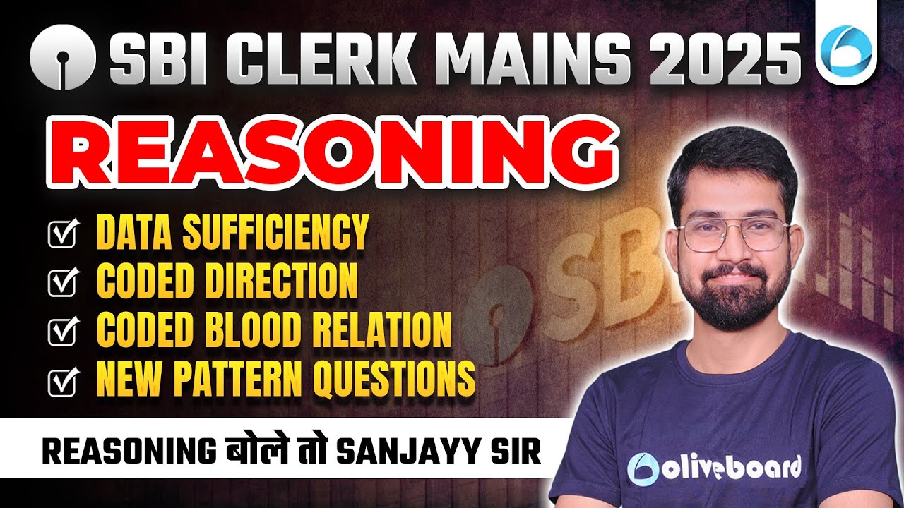 SBI Clerk Mains Reasoning Questions | Data, Direction & Blood Relation | SBI Clerk Mains 2025