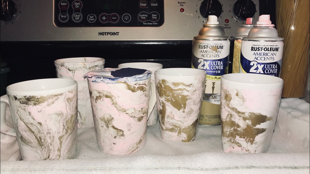 DIY Marble coffee mugs!  Hydro dipped!  Vlogmas day 15!