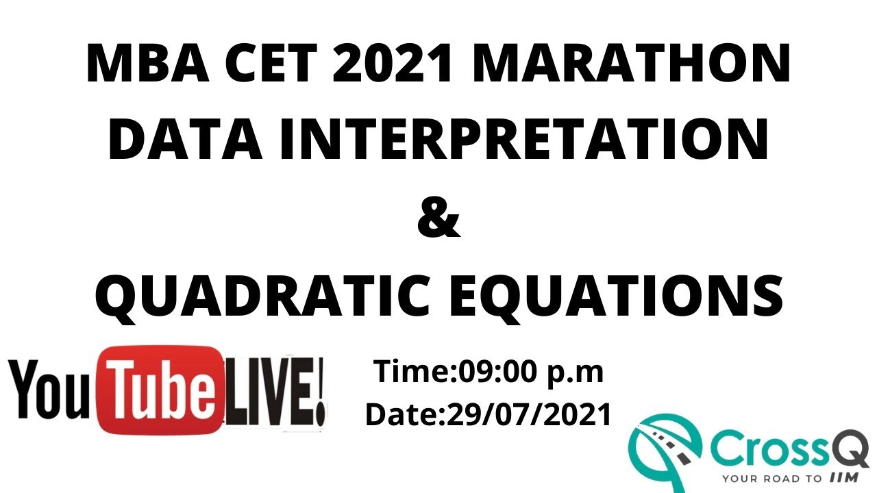 MBA CET 2021 MARATHON I DAY 16 I Data Interpretation & Quadratic Equations I