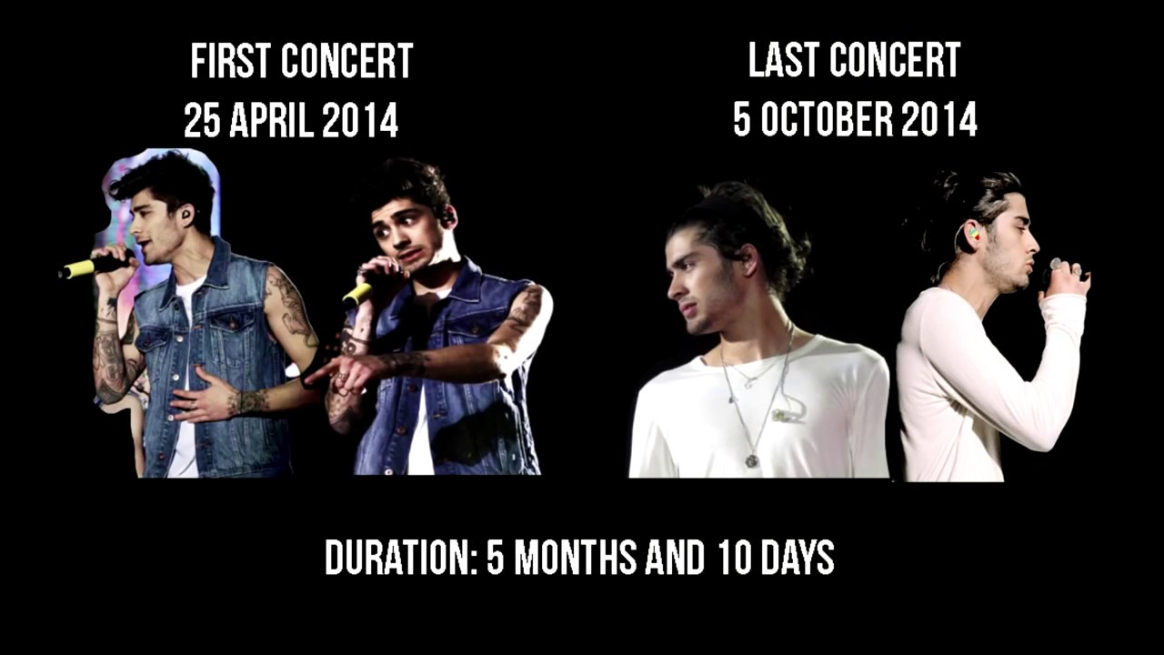 Zayn Malik Long Hair Evolution during Where We Are Tour - with song