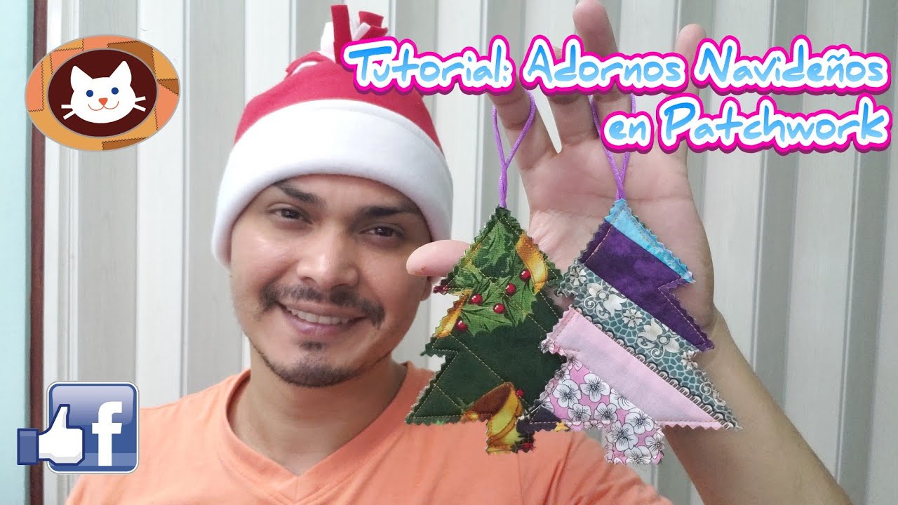 Adornos Navideños en Patchwork (arbolitos colgantes)