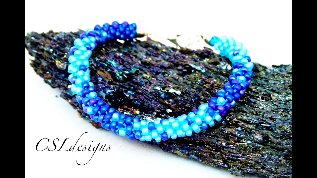 Ombre beaded kumihimo bracelet