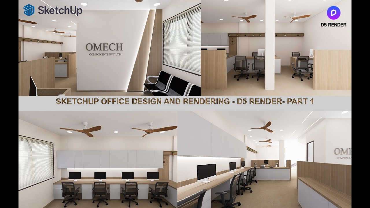 SKETCHUP - OFFICE DESIGNING - PART 1 - D5 RENDER - LEARN SKETCHUP