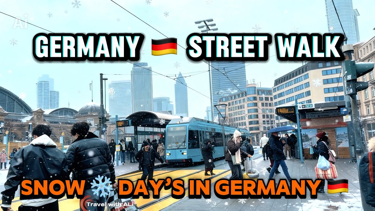 Snowfall in Frankfurt, Germany | A Calm & Beautiful Winter Walk ❄️🇩🇪 
