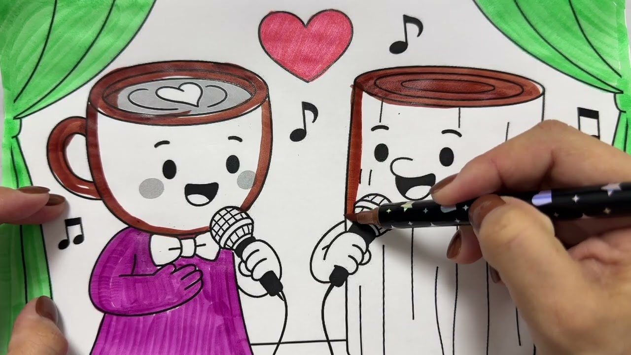 🎵 Happy Coffee Cups Coloring Book❤️