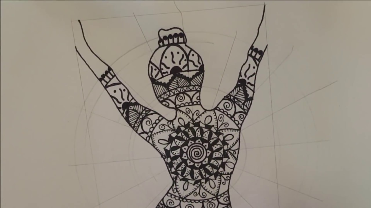 HOW TO DRAW silhouette in mandala art / Speed Draw
