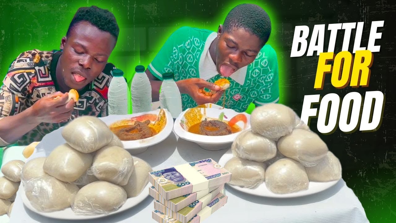 EATING COMPETITION: 5,000 CALORIE/MAN TO MAN FIRST TO FINISH 1O FUFU WINS 200,000