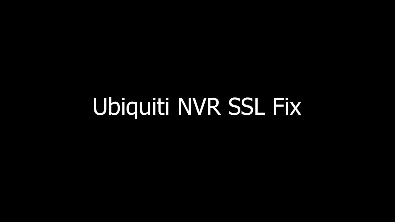 Ubiquiti UniFi Video - Disable Insecure Protocols - TLSv1