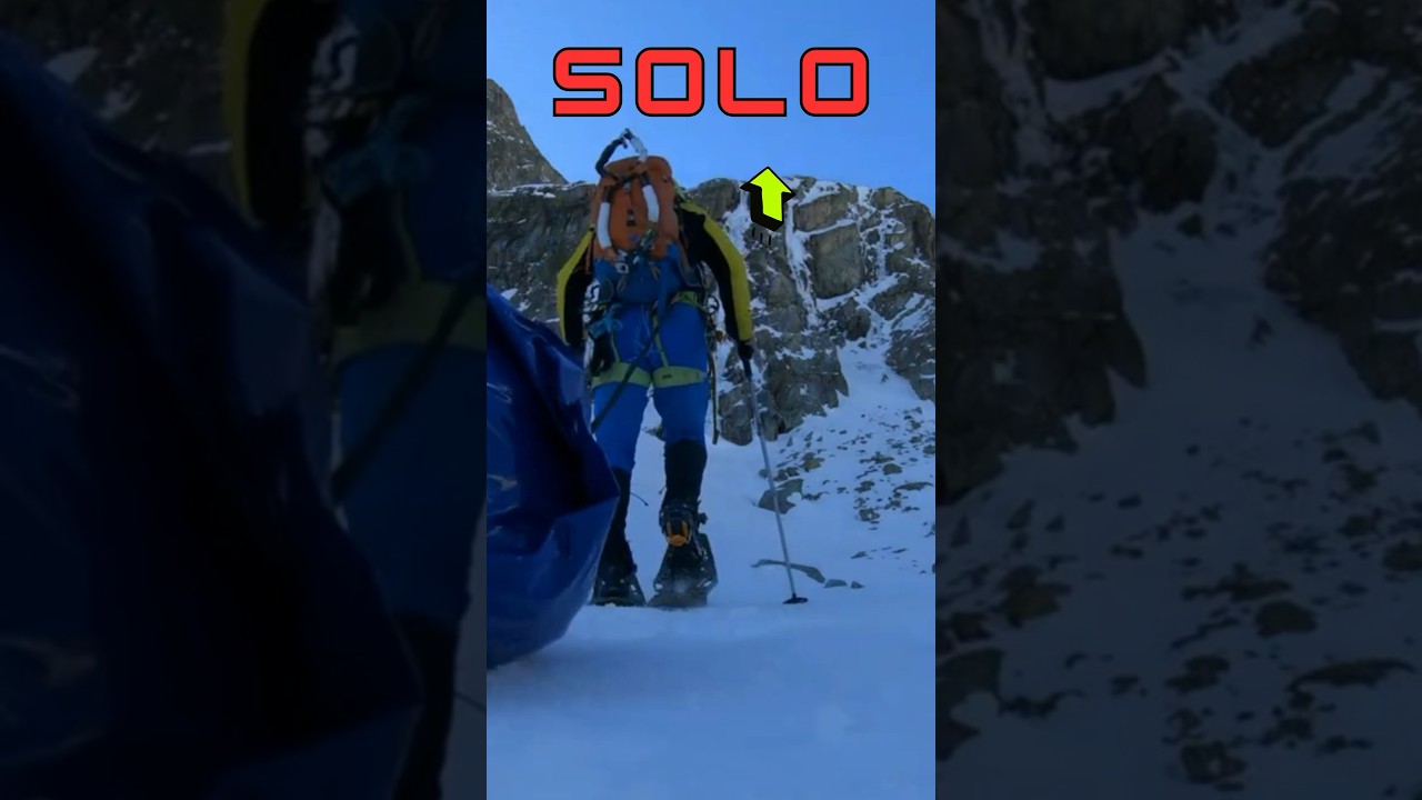 Climbing Ice on a Big Waterfall Solo #eisklettern #klettern #iceclimbing